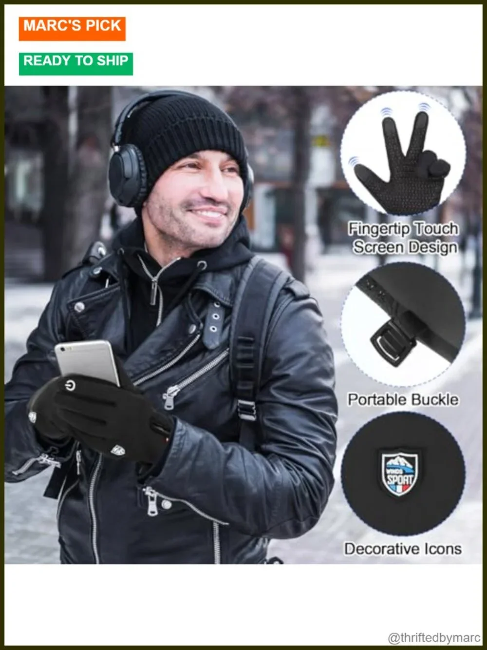 Touch Screen Winter Gloves Water Repellent Ski Gloves Anti Slip Windproof